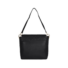 Foska Women's Large Tote & Shoulder Bag - Smooth PU Leather - Black - Grey - 33x30 cm