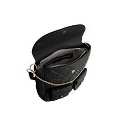 Foska Women's Large Tote & Shoulder Bag - Smooth PU Leather - Black - Grey - 33x30 cm