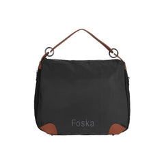 Foska Women's Wide Tote & Shoulder Bag - Fabric & PU Leather - 39x30 cm