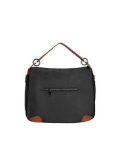 Foska Women's Wide Tote & Shoulder Bag - Fabric & PU Leather - 39x30 cm
