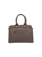 Foska Women’s Structured Shoulder Bag – Geometric Textured Design with Top Handles & Adjustable Strap – Taupe
