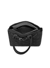 Foska Women’s Structured Shoulder Bag – Geometric Textured Design with Top Handles & Adjustable Strap – Taupe