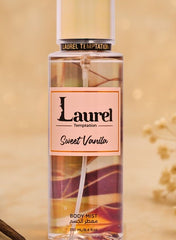 Laurel Body Splash – Sweet Vanilla (250ml) | Creamy Vanilla & Soft Woods Refreshing Mist for Women