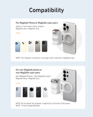 Magnetic 360° LED Phone Photography Grip with MagSafe‑Style Light & Rotating Clamp