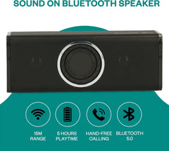 SOUND ON Bluetooth Speaker 10W - Portable, Waterproof, Dual Woofer, 5H Playtime