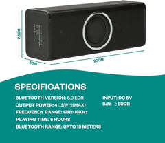 SOUND ON Bluetooth Speaker 10W - Portable, Waterproof, Dual Woofer, 5H Playtime