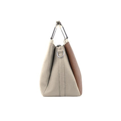 Foska Women's Handbag & Shoulder Bag - Geometric Design, Metal Handle - Blue - Black - Beige - 30x21.5 cm