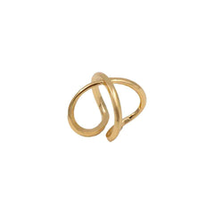 Criss Cross Sterling Golden Ring