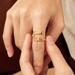 Personalized Name Ring- 21k Gold Plated - Silver