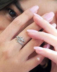 Personalized Name Ring- 21k Gold Plated - Silver