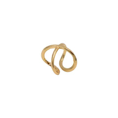 Criss Cross Sterling Golden Ring