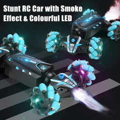 Prosight RC Stunt Car, 4WD 2.4GHz Remote Control Gesture Sensor Toy Cars, 360° Rotating Off Road Vehicle with Lights Music & Spray Launcher, Toy Cars for kids