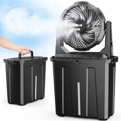 Portable Misting Fan with 6L Water Bucket – 20000mAh Rechargeable Outdoor Cooling Fan