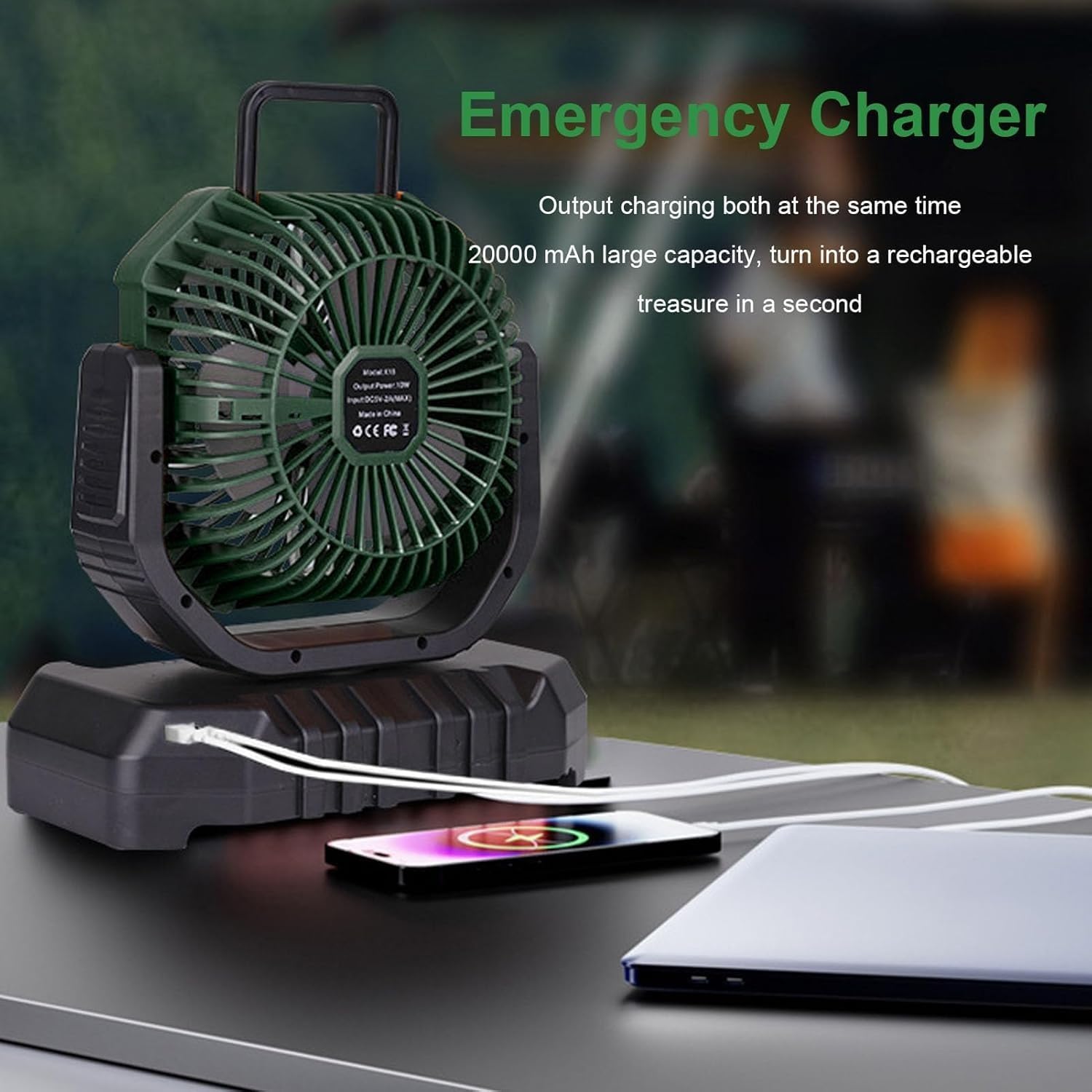 Portable Misting Fan with 6L Water Bucket – 20000mAh Rechargeable Outdoor Cooling Fan
