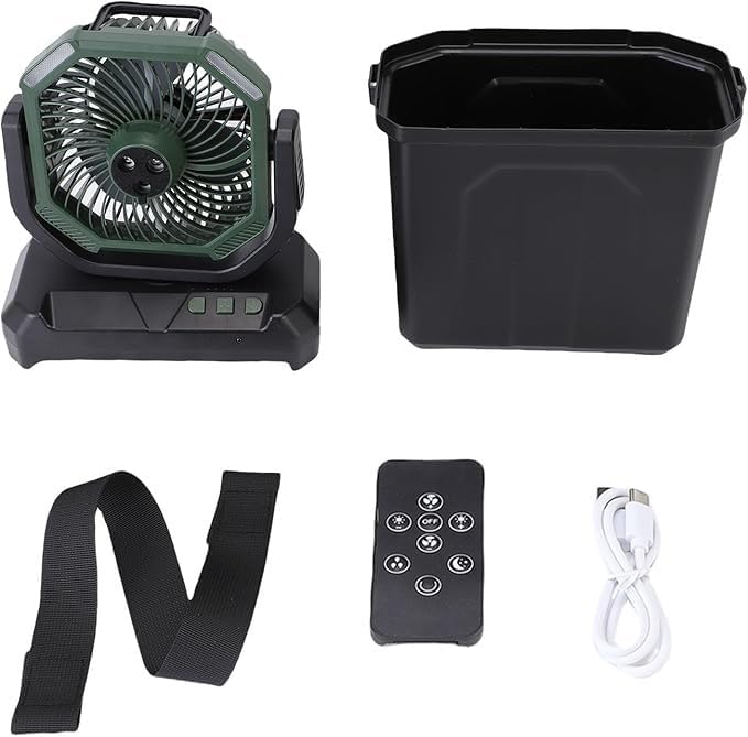 Portable Misting Fan with 6L Water Bucket – 20000mAh Rechargeable Outdoor Cooling Fan