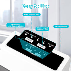6 Minutes Portable Ice Maker, Self-Cleaning Ice Machine with Scoop & Basket，9 Bullet Ice Cubes