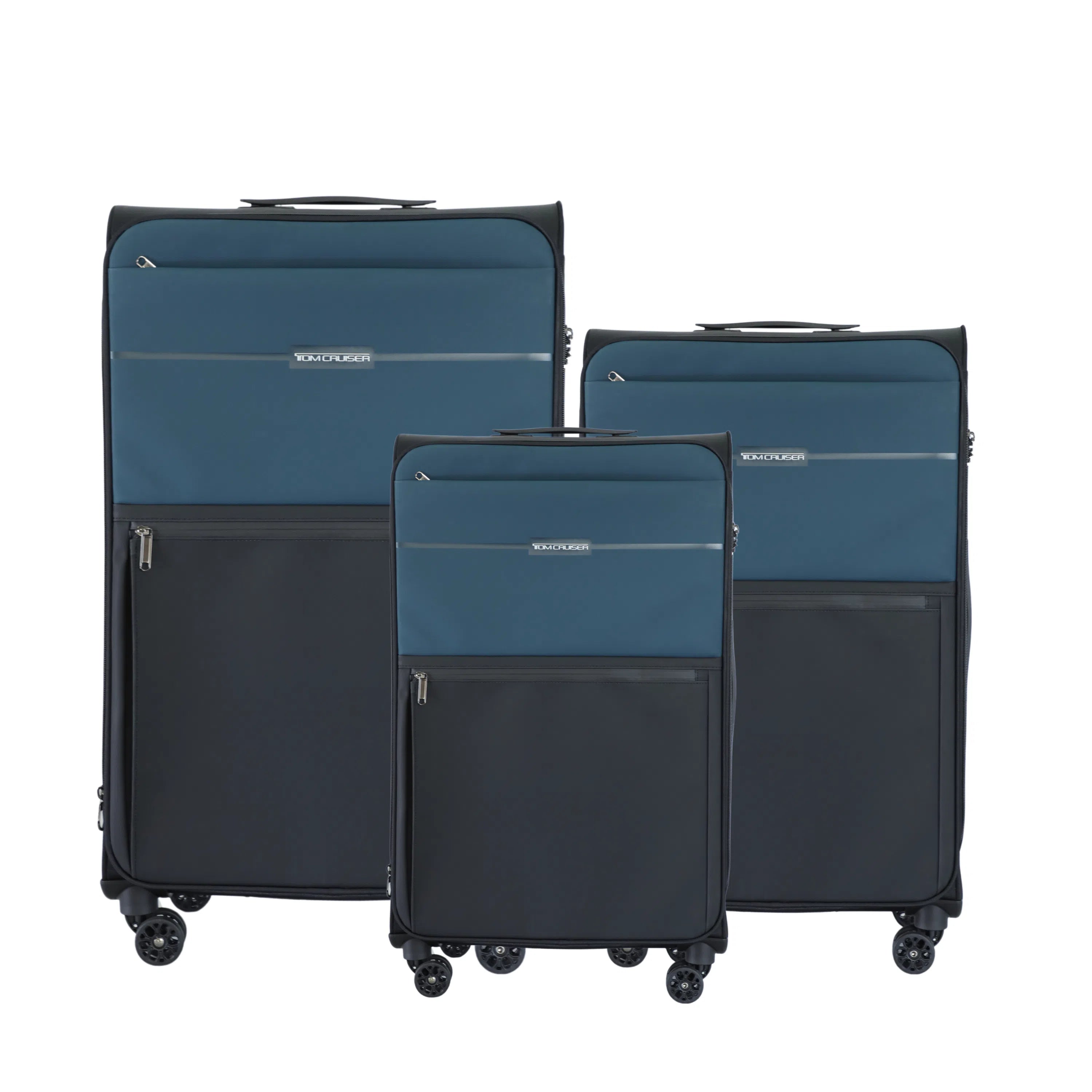 TOMCRUISER LEGACY SOFT LUGGAGE TROLLEY SET BLUE, BLACK, GREEN (3pc)