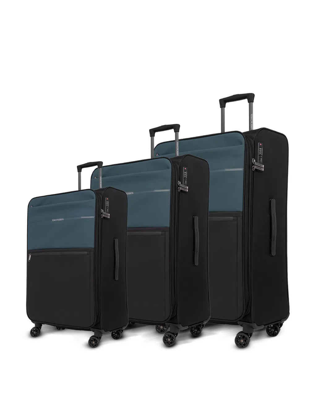 TOMCRUISER LEGACY SOFT LUGGAGE TROLLEY SET BLUE, BLACK, GREEN (3pc)