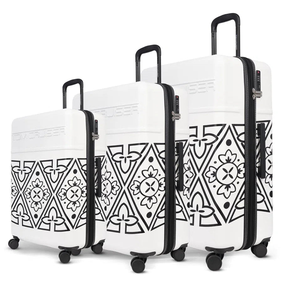 TOMCRUISER VISION HARD TROLLEY Set WHITE, BLACK (3pc)