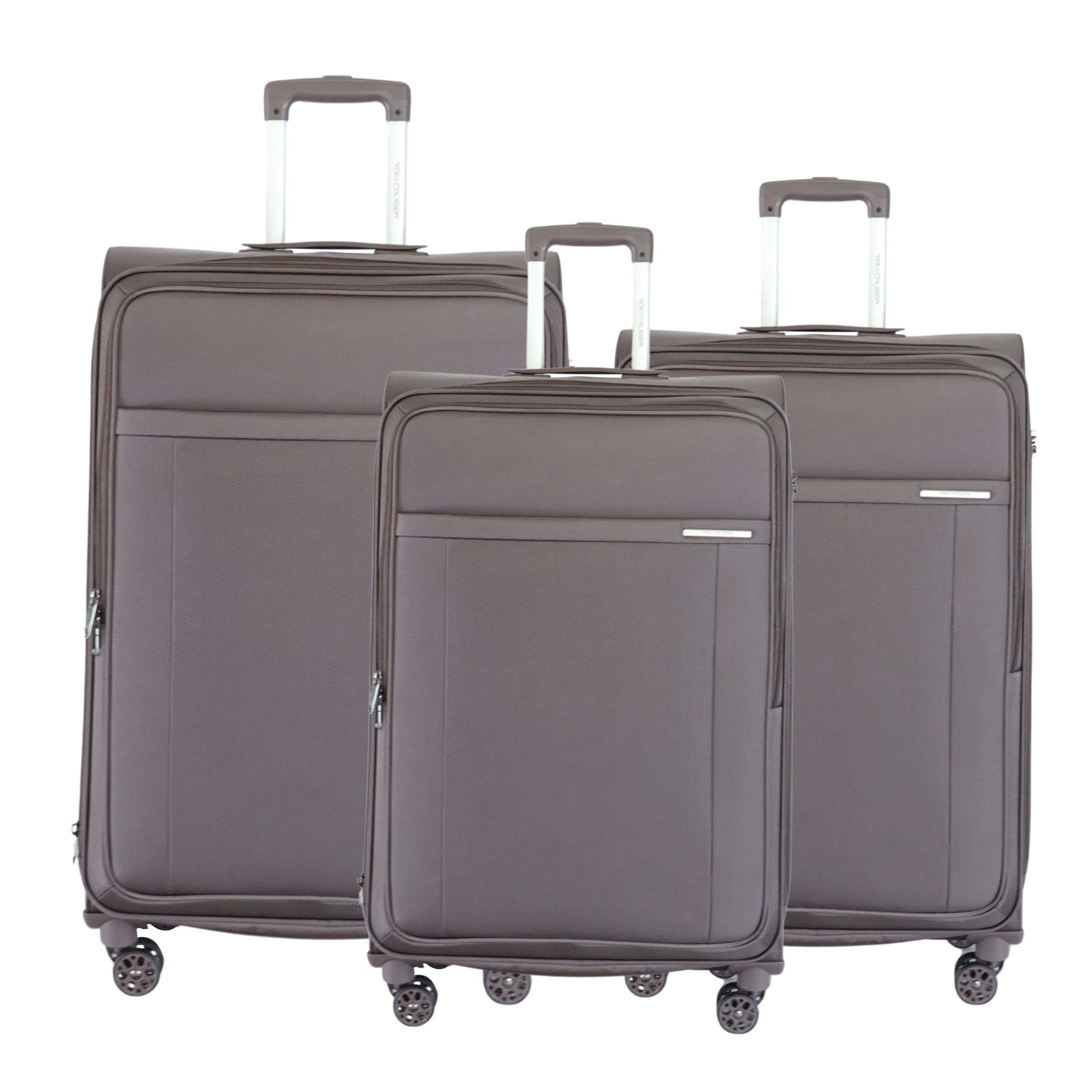 TOMCRUISER ATLAS SOFT LUGGAGE TROLLEY SET (3PCs) 20,24,28 inch KHAKEE, BLACK