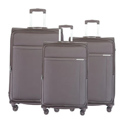 TOMCRUISER ATLAS SOFT LUGGAGE TROLLEY SET (3PCs) 20,24,28 inch KHAKEE, BLACK