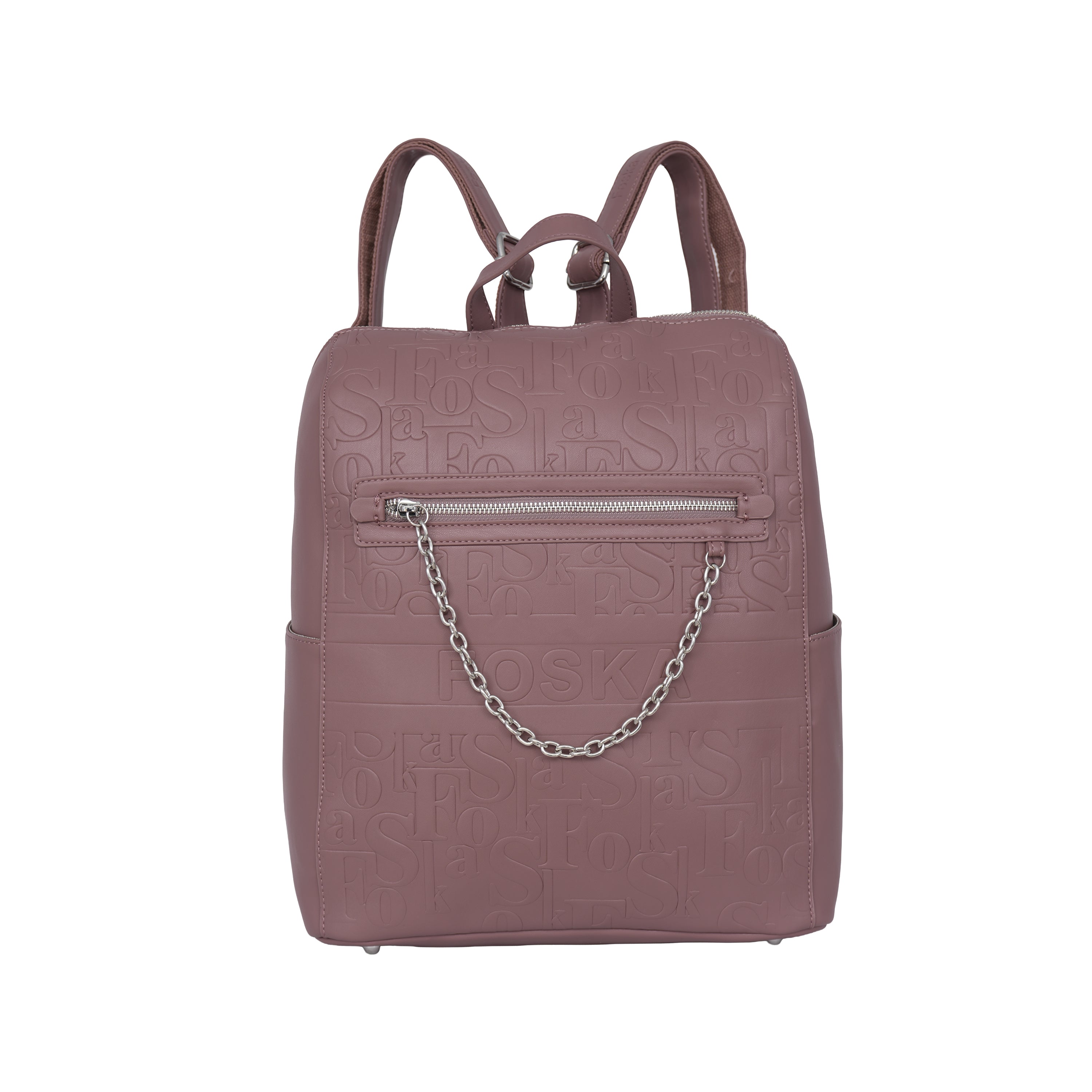 Foska Women's Large Backpack - Smooth PU Leather - University/Laptop Bag - 30.5x36.5 cm