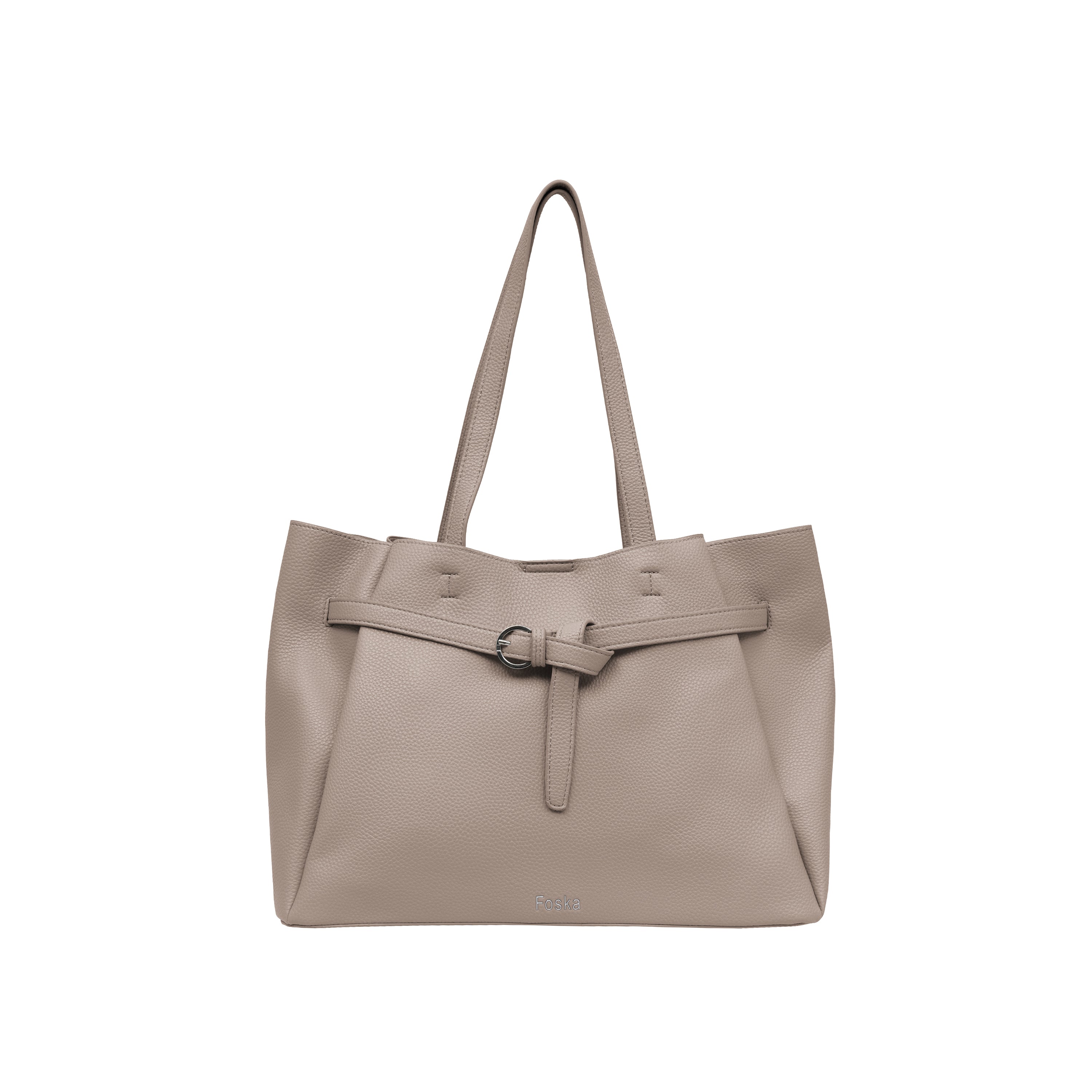 Foska Women's Large Shoulder Bag - Classic Design Brown - 37.5x28.5 cm