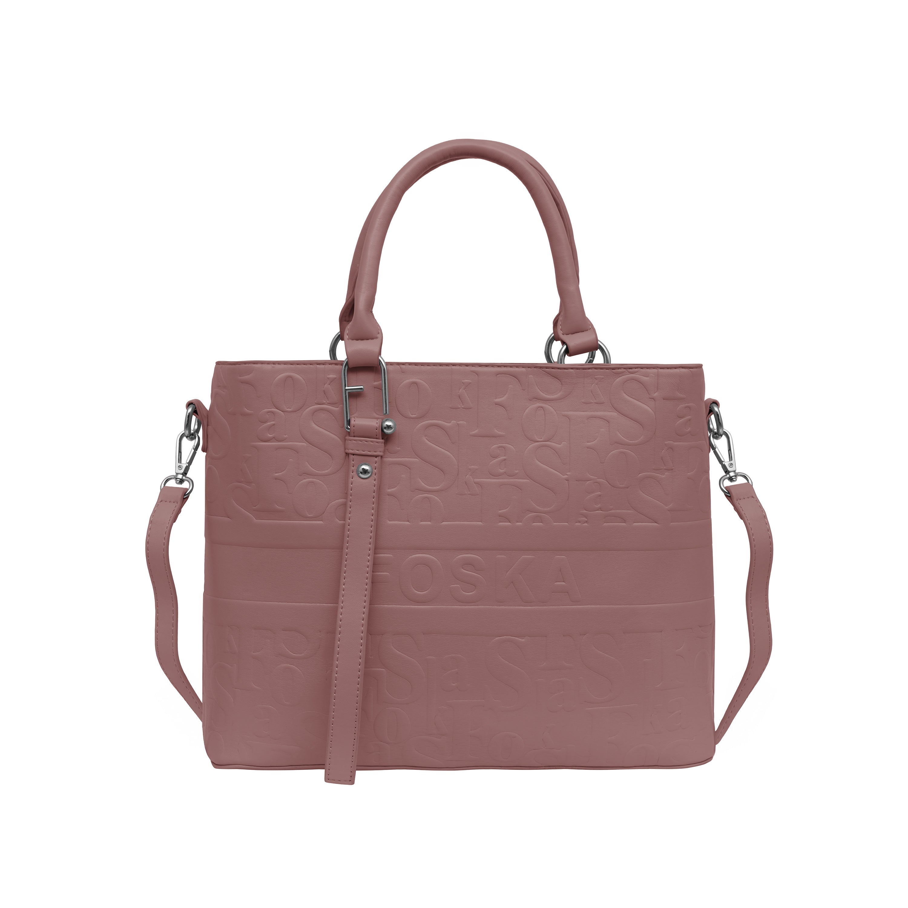 Foska Women's Shoulder Bag - Smooth PU Leather - Wide & Classic Design - 33x26 cm