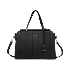 Foska Women's Shoulder Bag - Classic Smooth PU Leather - Black, Khaki, Pink - 36x25.5 cm