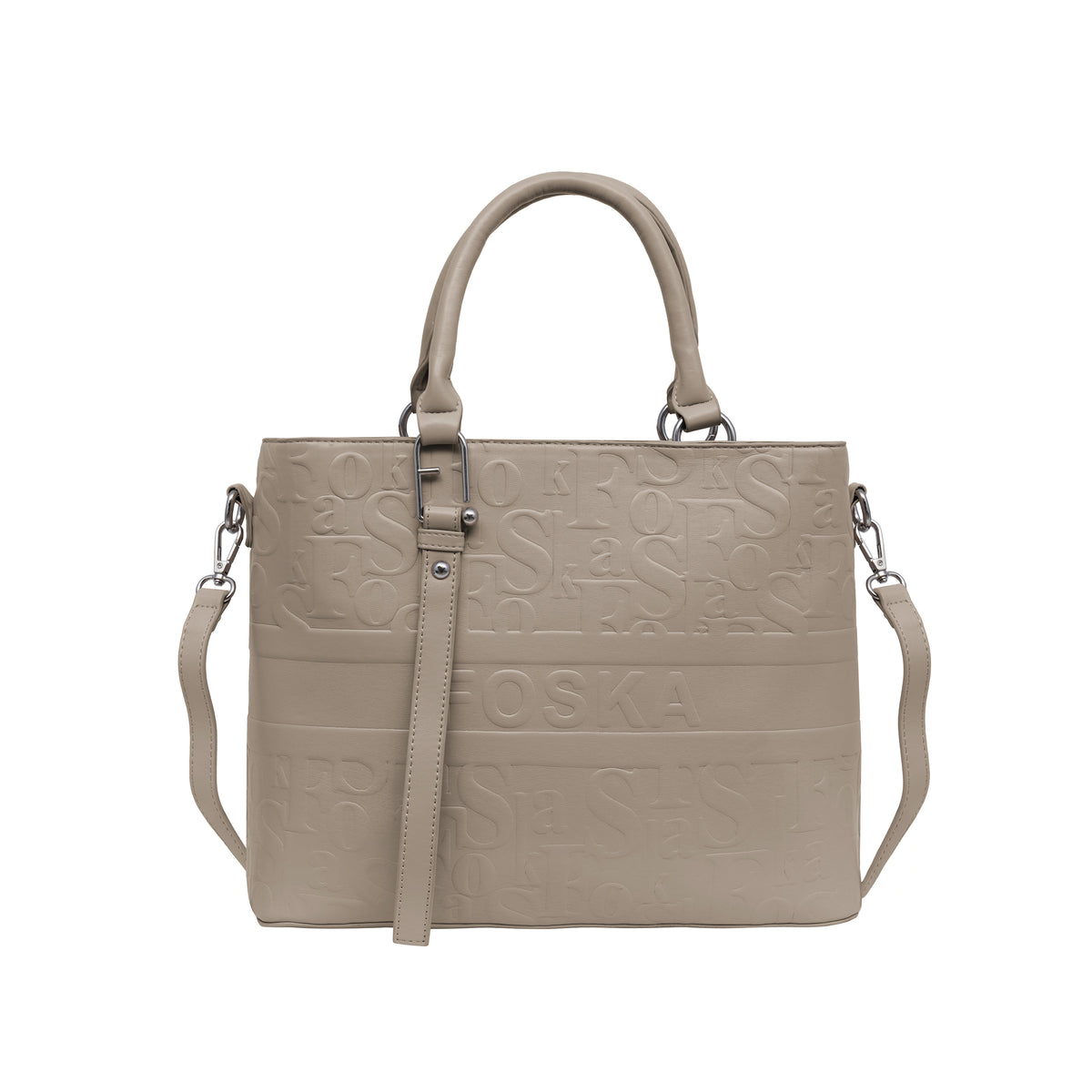 Foska Women's Shoulder Bag - Smooth PU Leather - Wide & Classic Design - 33x26 cm