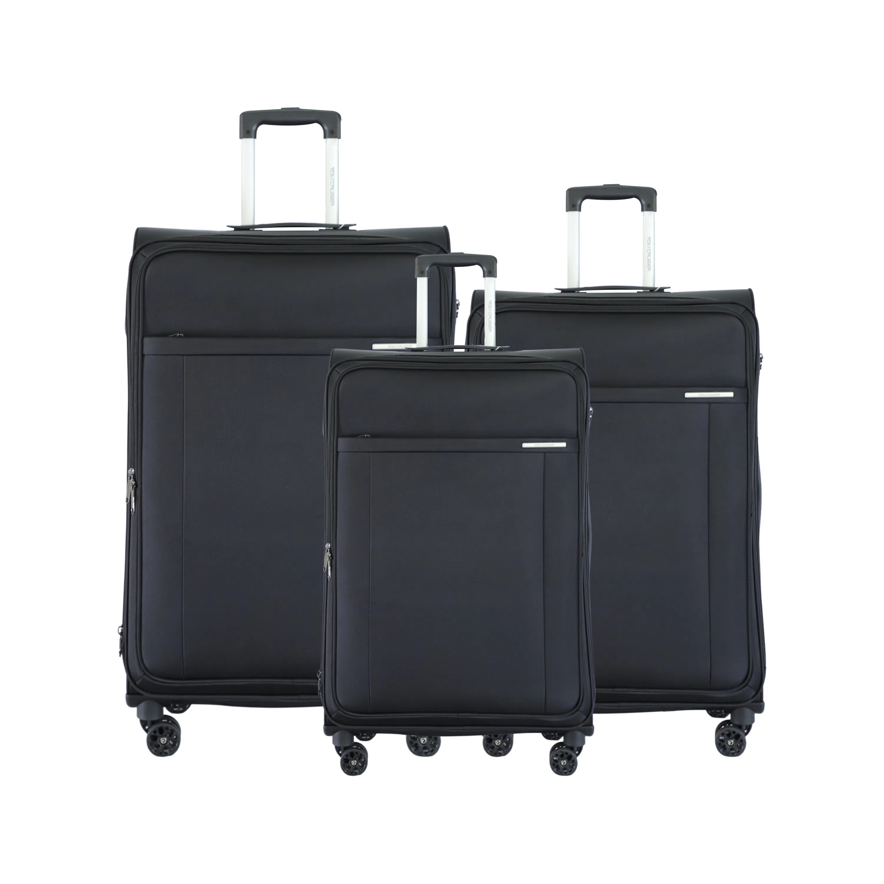 TOMCRUISER ATLAS SOFT LUGGAGE TROLLEY SET (3PCs) 20,24,28 inch KHAKEE, BLACK