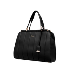 Foska Women's Shoulder Bag - Classic Smooth PU Leather - Black, Khaki, Pink - 36x25.5 cm