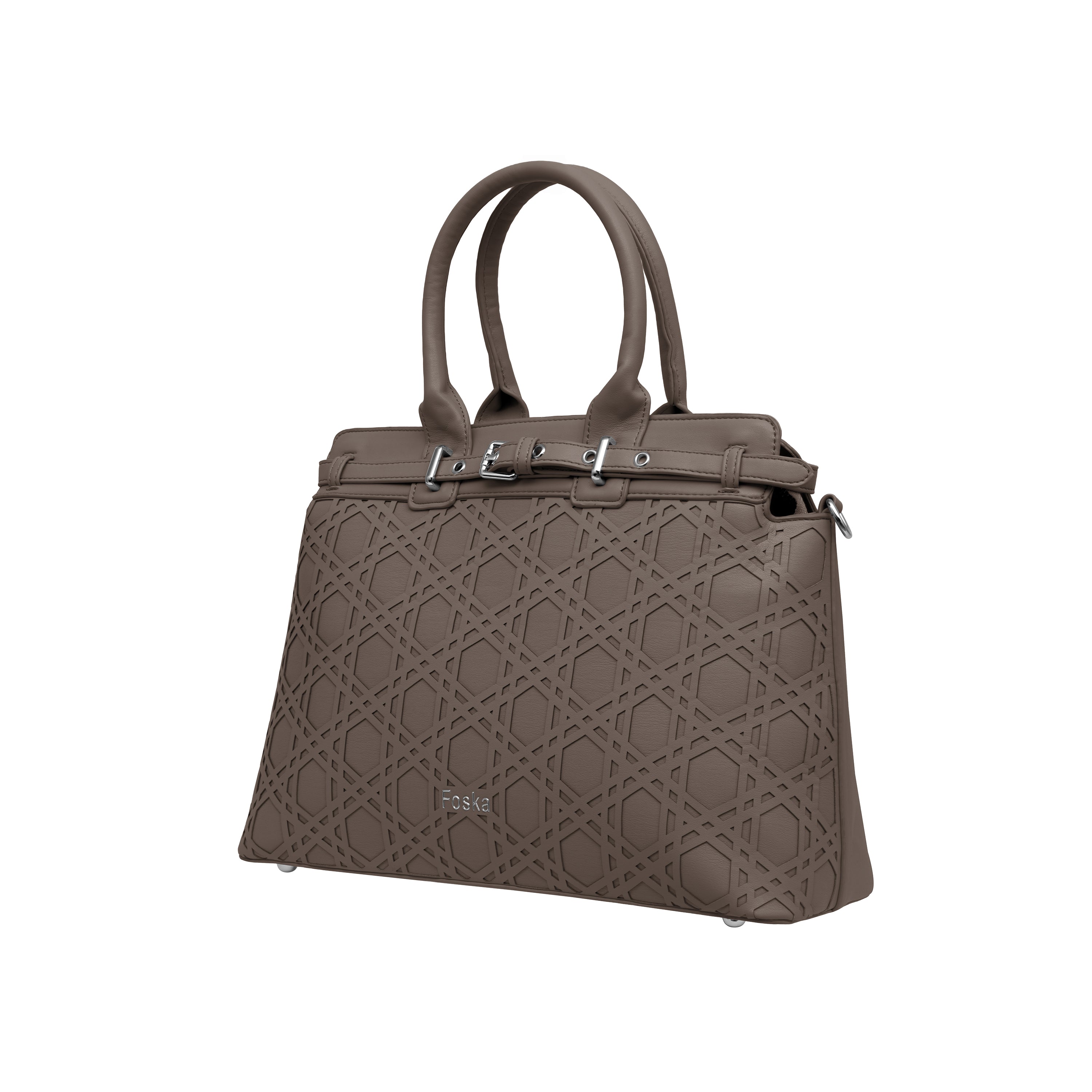 Foska Women's Versatile Fashion Tote Bag – Shoulder Handbag -Metal Chain Detail Black - Pink - Khaki - 33x27 cm