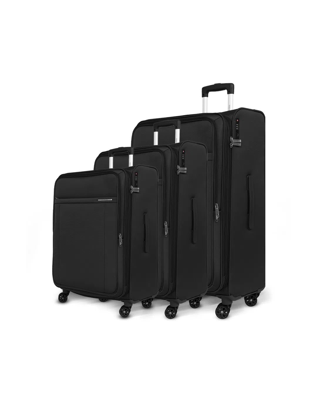 TOMCRUISER ATLAS SOFT LUGGAGE TROLLEY SET (3PCs) 20,24,28 inch KHAKEE, BLACK