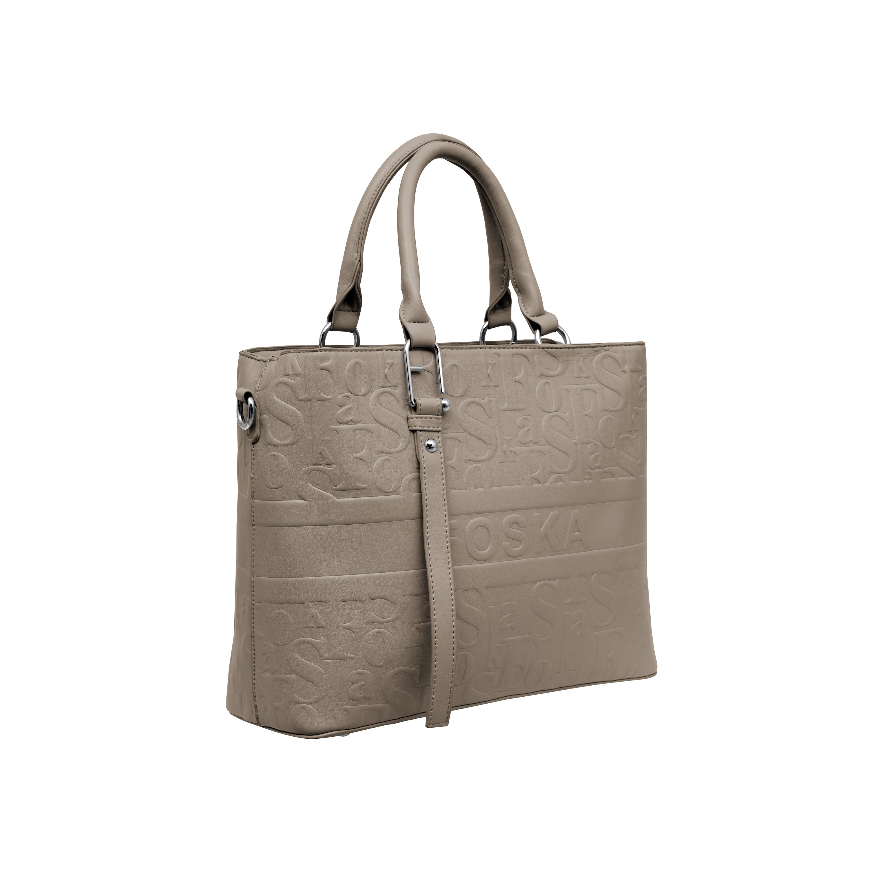 Foska Women's Shoulder Bag - Smooth PU Leather - Wide & Classic Design - 33x26 cm