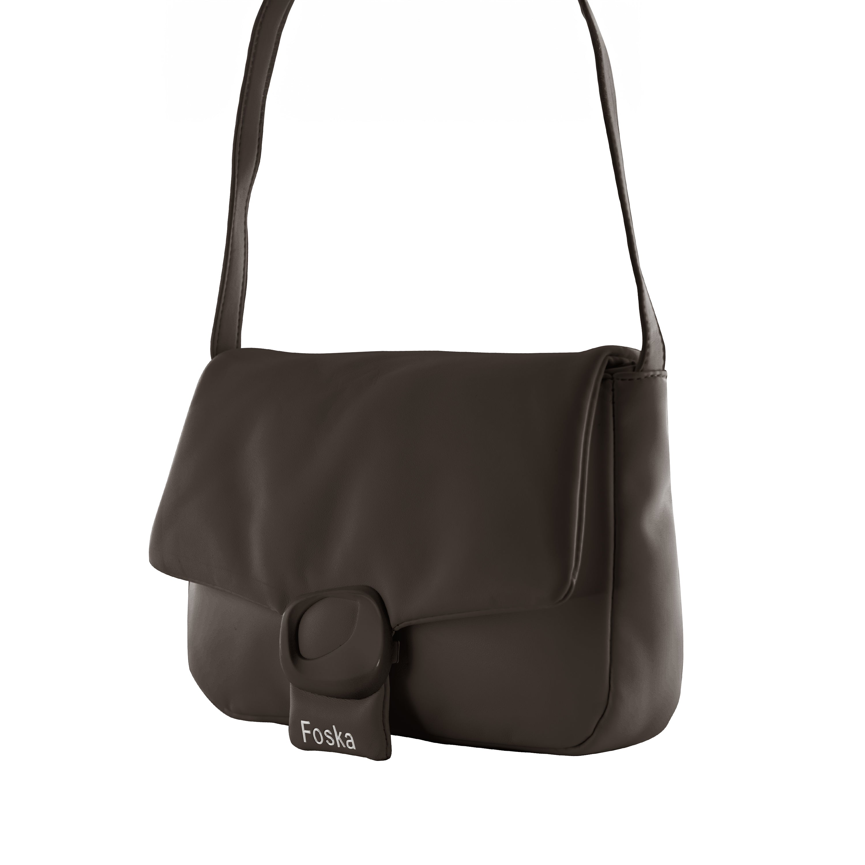 Foska Women's Small Cross-Body Bag - Smooth PU Leather  - 24x19 cm