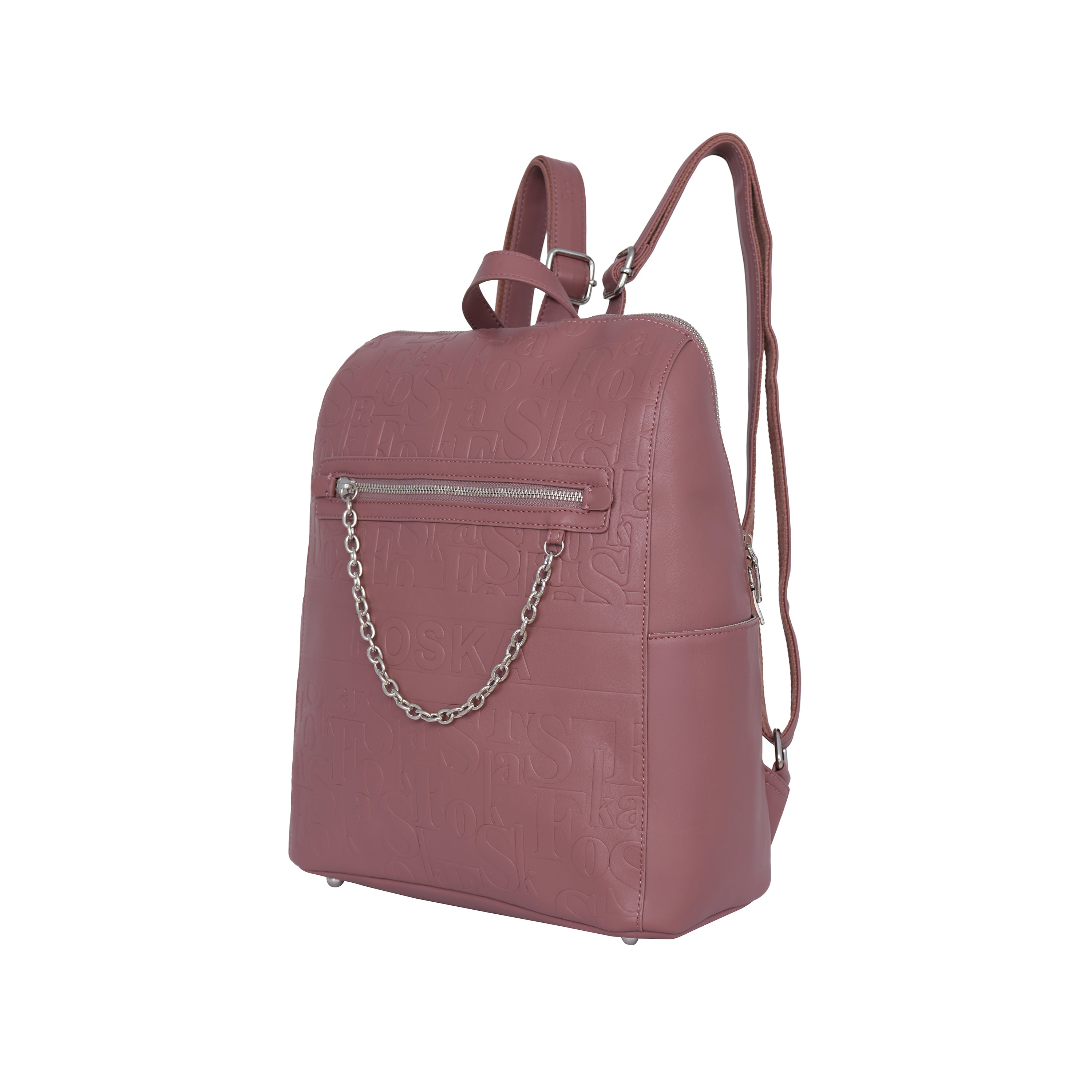Foska Women's Large Backpack - Smooth PU Leather - University/Laptop Bag - 30.5x36.5 cm