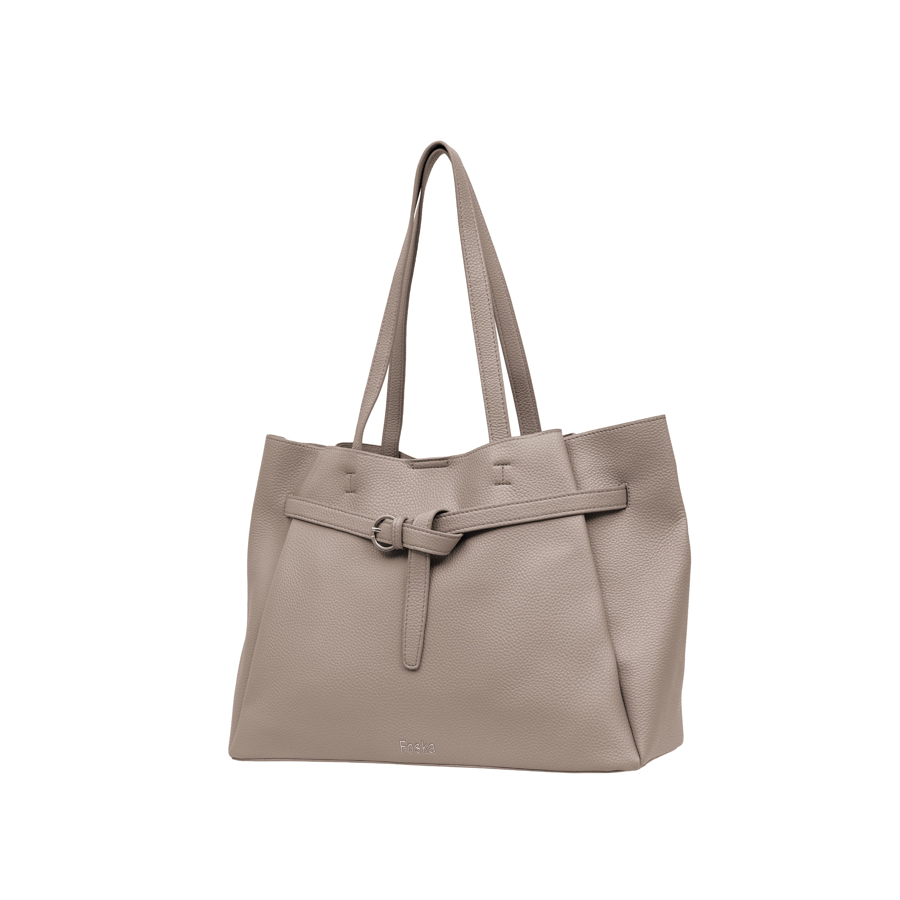 Foska Women's Large Shoulder Bag - Classic Design Brown - 37.5x28.5 cm