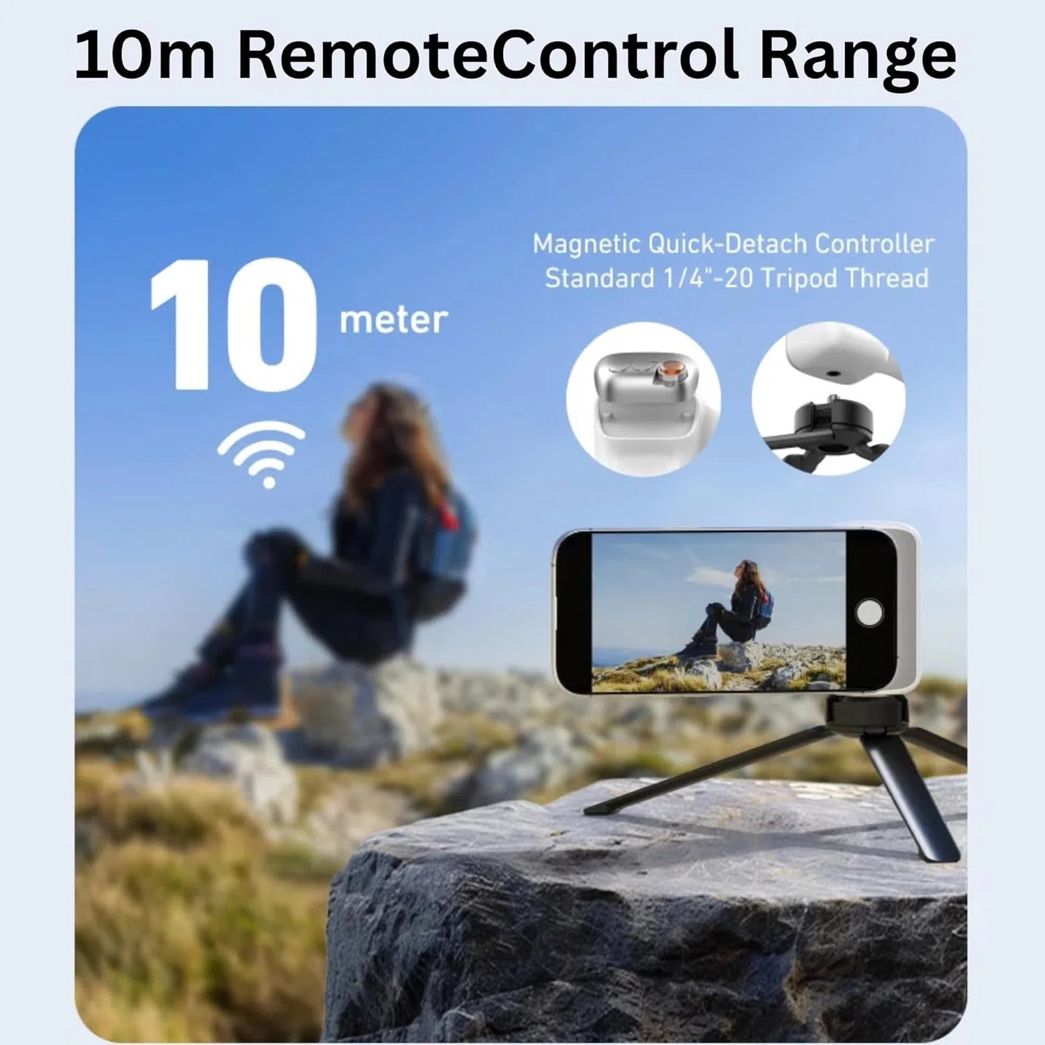Magnetic 360° LED Phone Photography Grip with MagSafe‑Style Light & Rotating Clamp