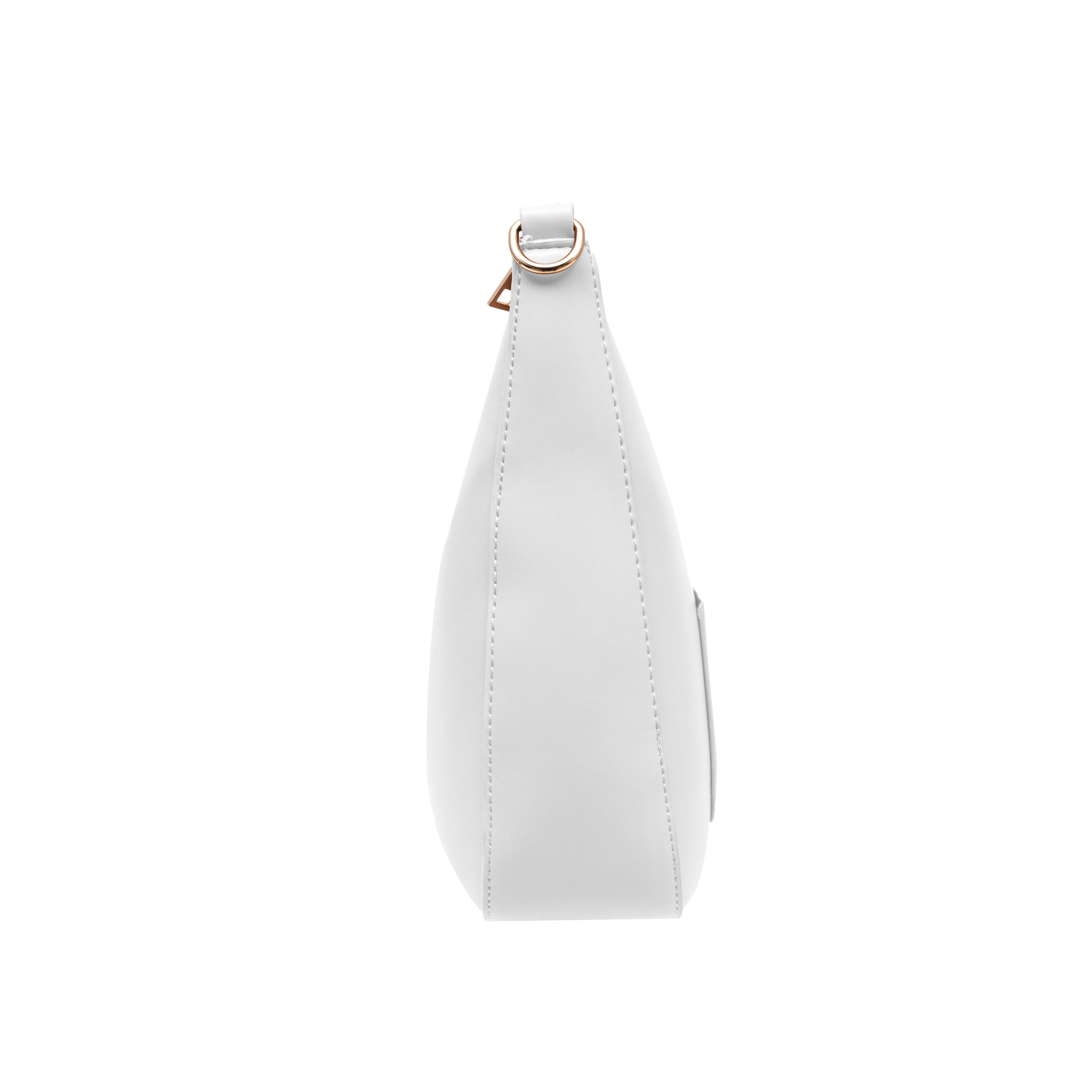 Foska Women's Hobo Cross-Body Bag - Smooth PU Leather - Black - WHITE - APRICOT - 26x25 cm