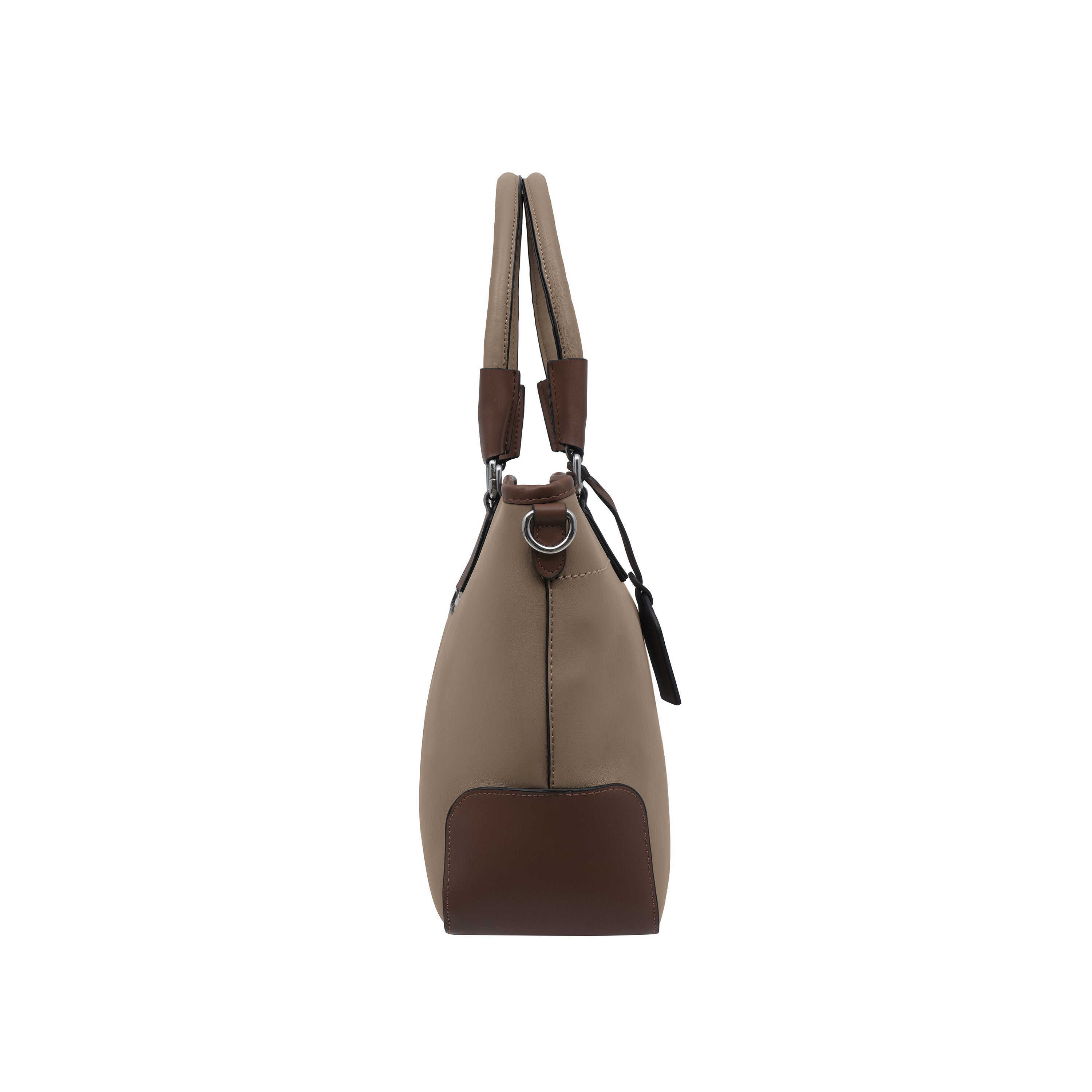 Foska Women's Wide Tote & Shoulder Bag - Two-Tone Design - 43x27 cm