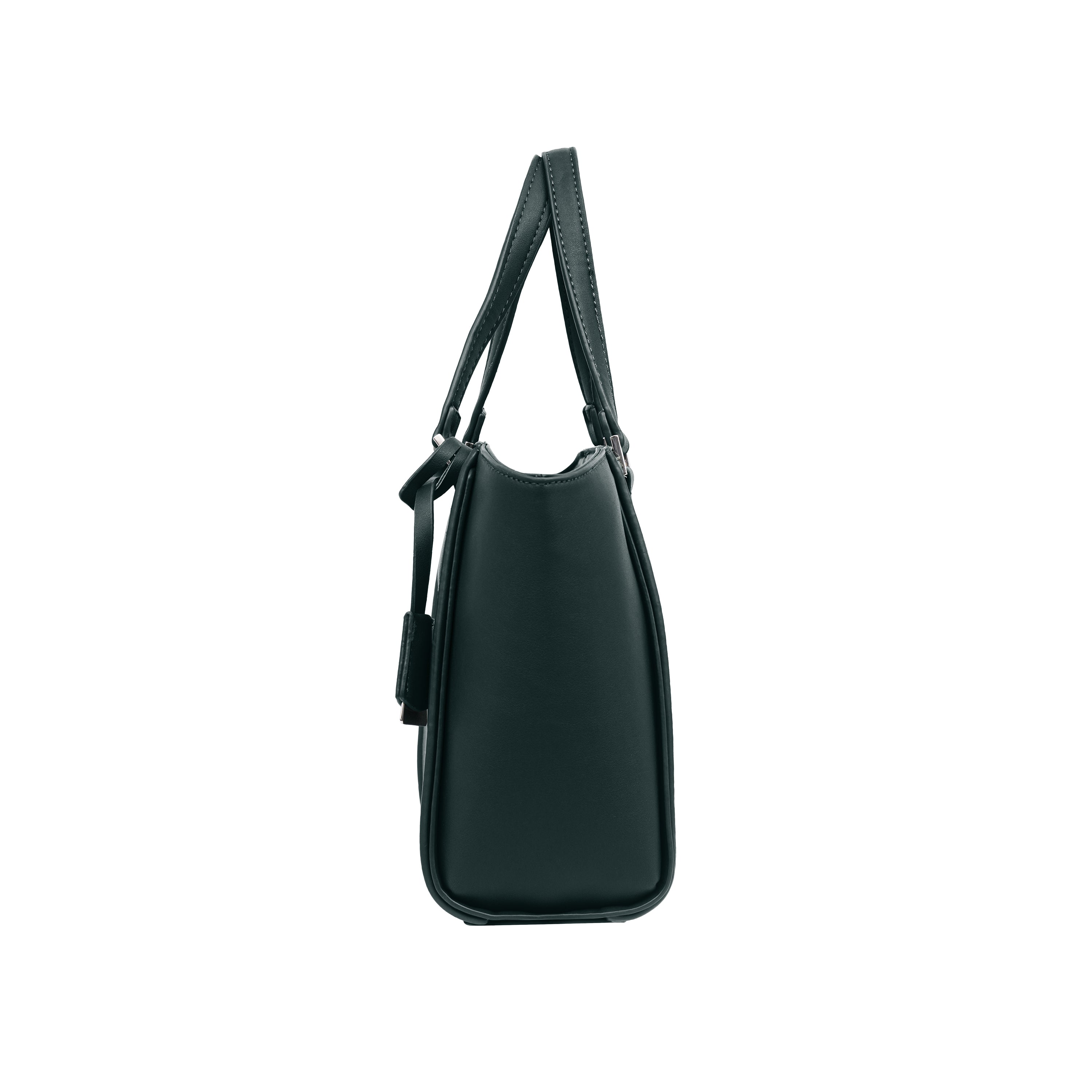 Foska Women's Large Structured Tote & Shoulder Bag - Brown - black - Dark Green - 35.5x29 cm