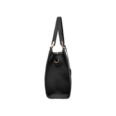 Foska Women's Shoulder Bag - Classic Smooth PU Leather - Black, Khaki, Pink - 36x25.5 cm