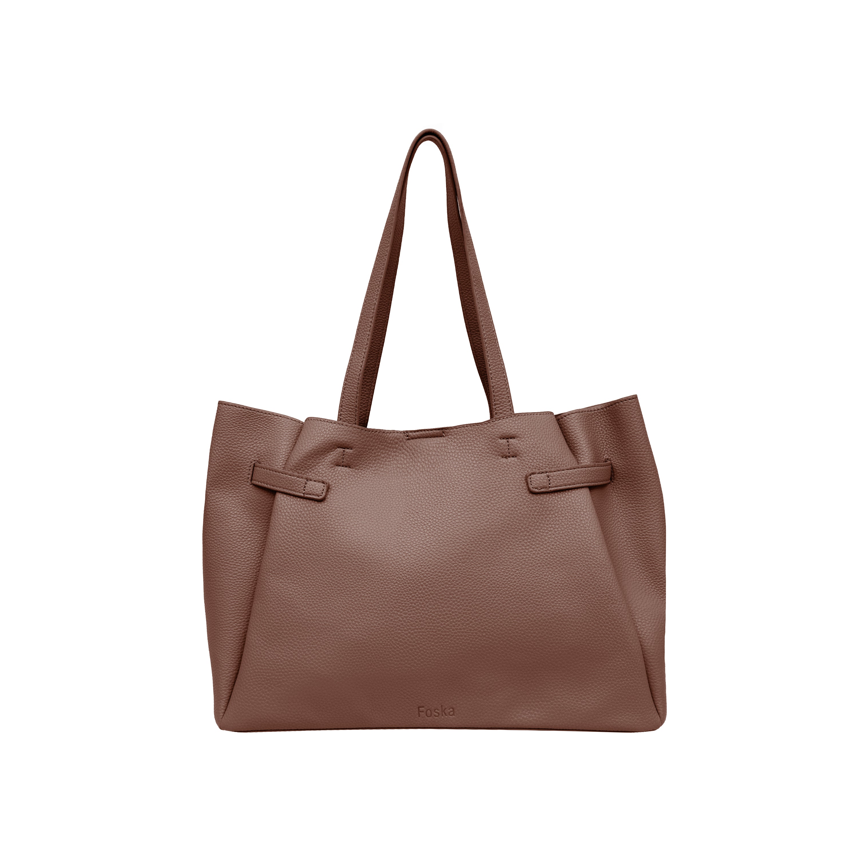 Foska Women's Large Shoulder Bag - Classic Design Brown - 37.5x28.5 cm
