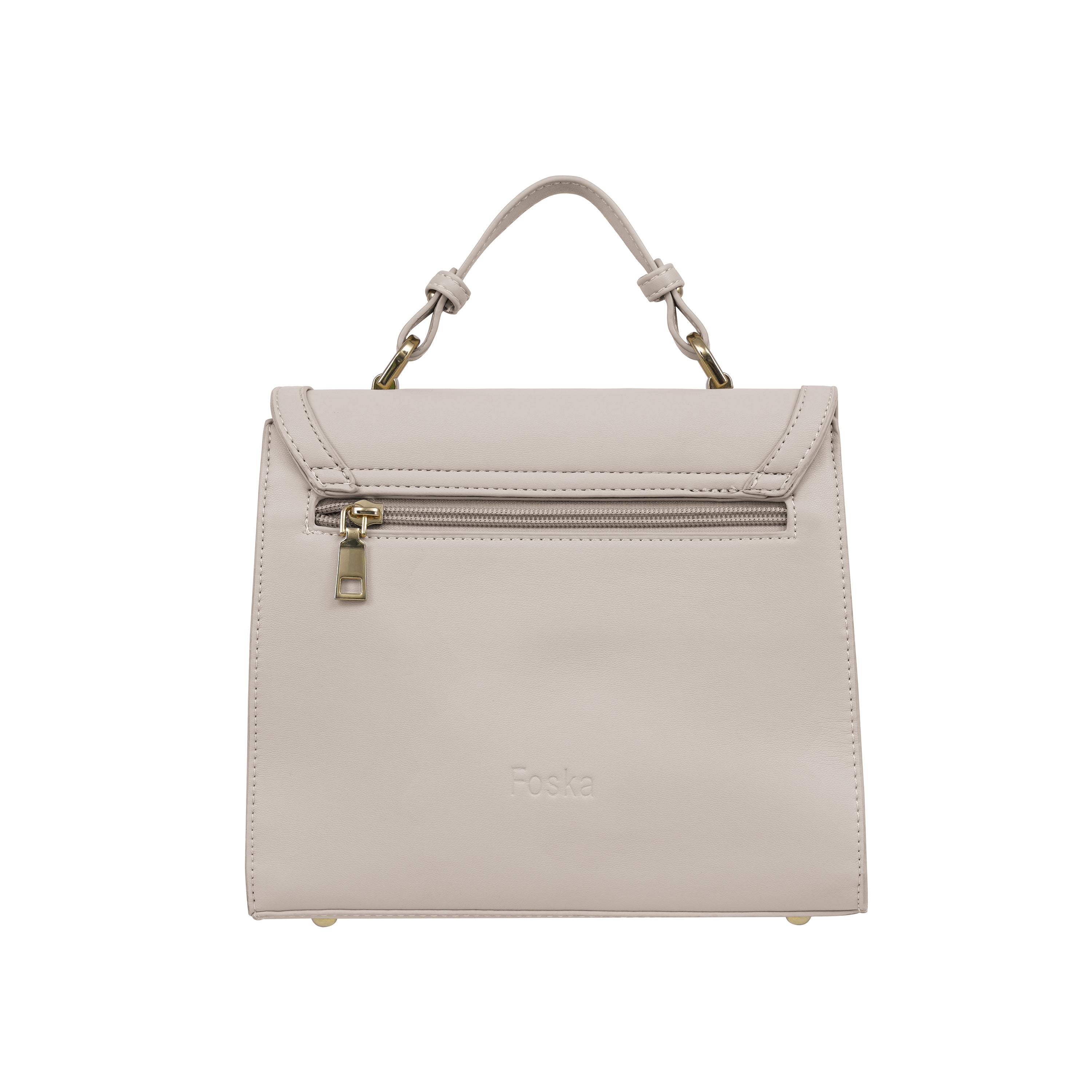 Foska Women's Mini Top Handle Cross-Body Bag - Flap Design Dusty Rose - 23x20 cm