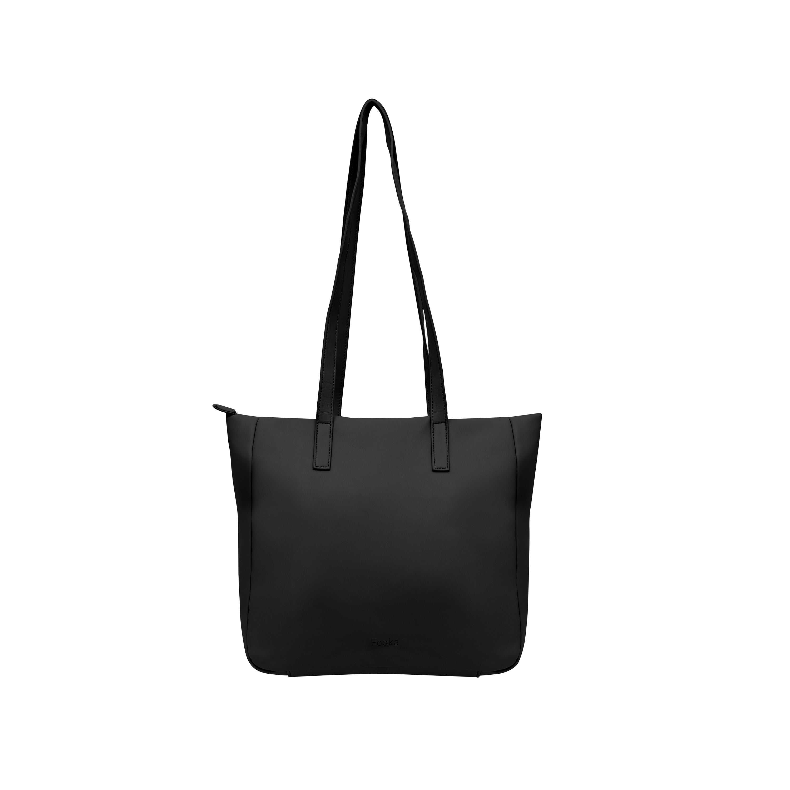 Foska Women's Large Tote & Shoulder Bag - Front Flap Pocket w/ Buckle - Light Beige Nude - 36x31 cm