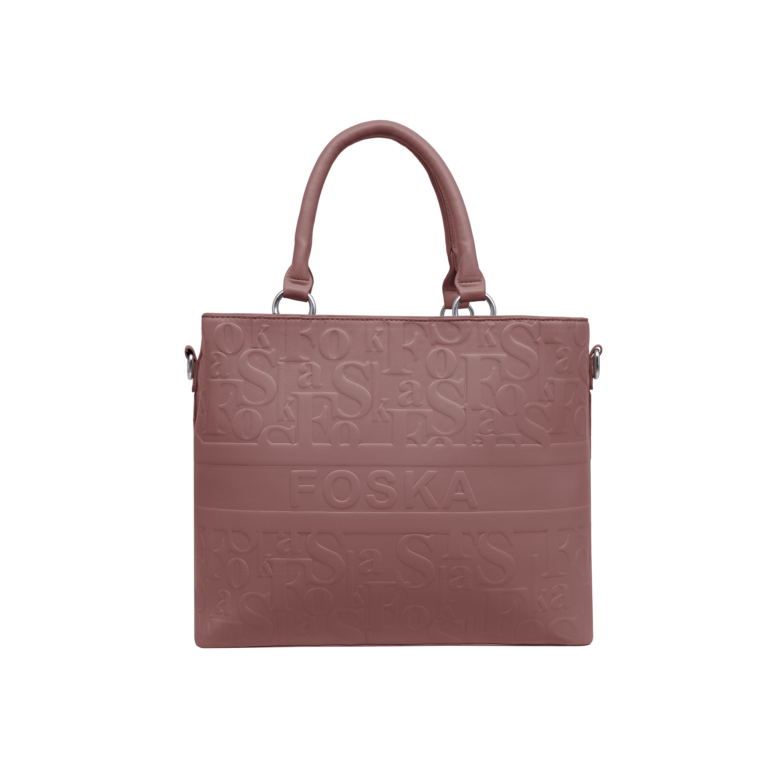 Foska Women's Shoulder Bag - Smooth PU Leather - Wide & Classic Design - 33x26 cm