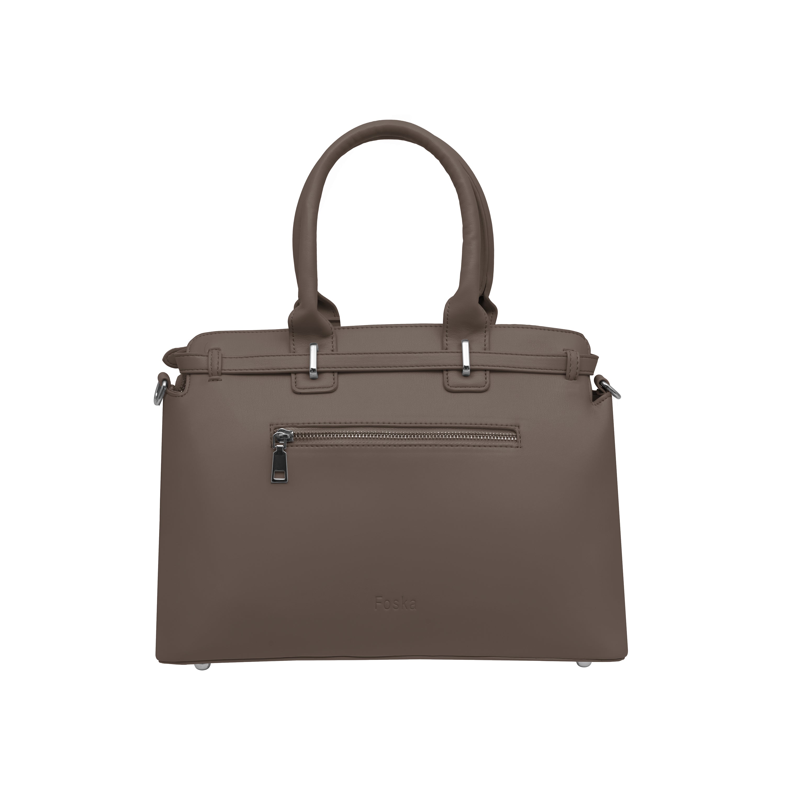 Foska Women's Versatile Fashion Tote Bag – Shoulder Handbag -Metal Chain Detail Black - Pink - Khaki - 33x27 cm