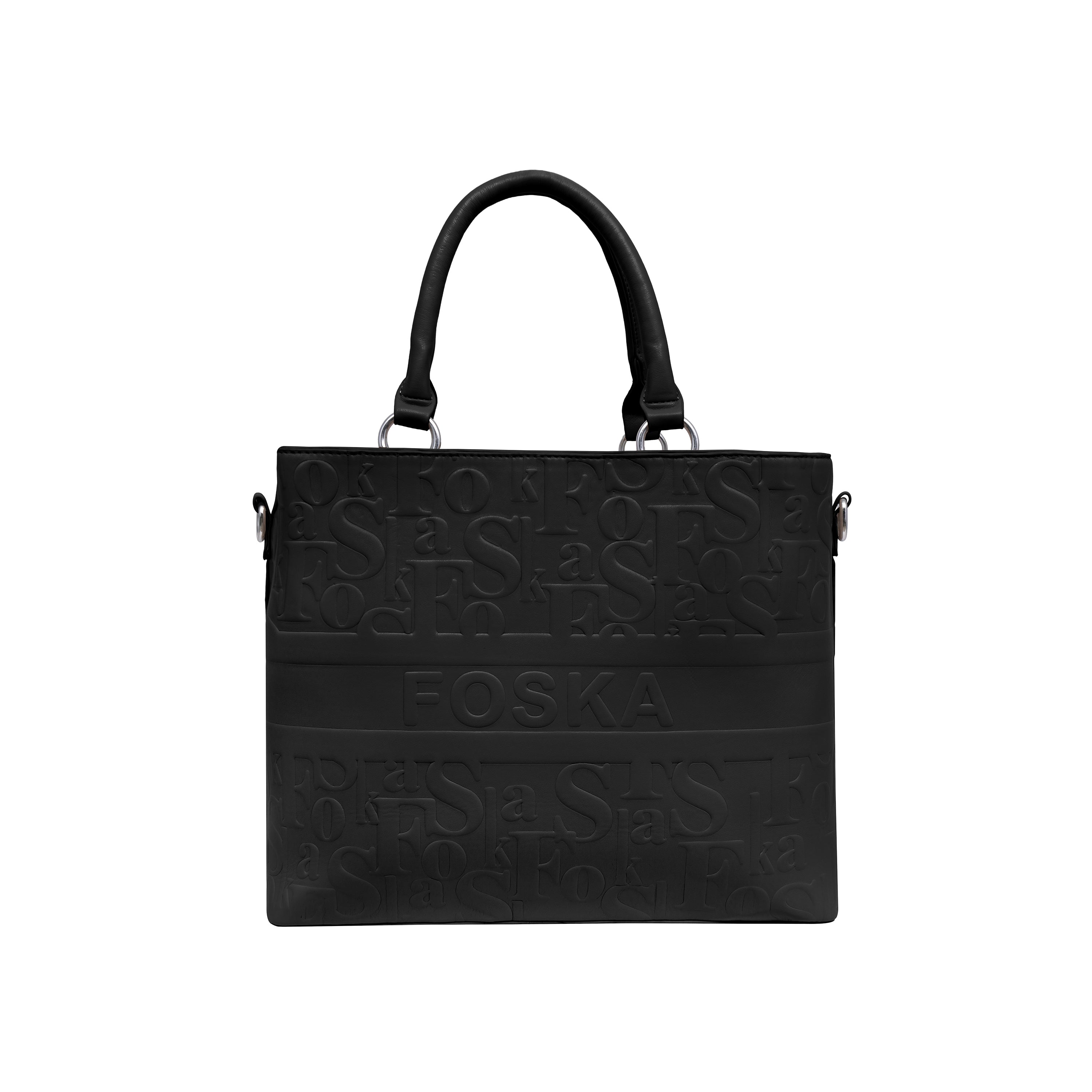 Foska Women's Shoulder Bag - Smooth PU Leather - Wide & Classic Design - 33x26 cm