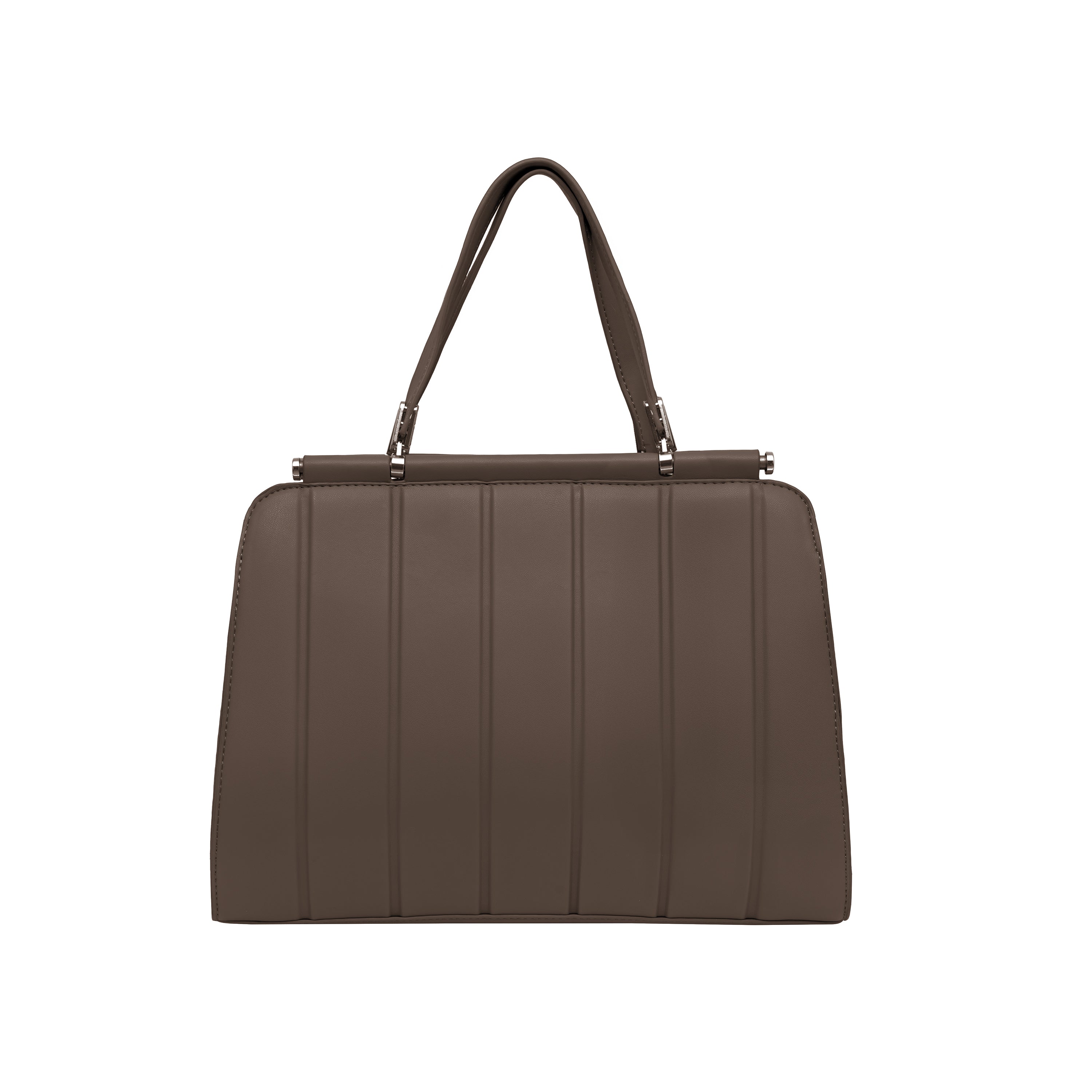 Foska Women's Shoulder Bag - Classic Smooth PU Leather - Black, Khaki, Pink - 36x25.5 cm